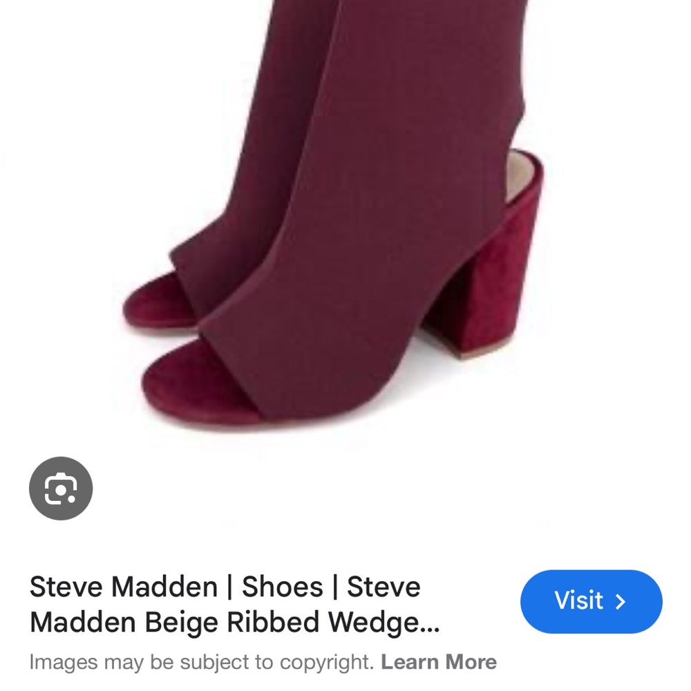 Steve Madden Burgundy Open-Toe Wedges